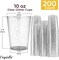 Exquisite Silver Plastic Cups Disposable, Clear Plastic Tumblers 10 Oz. 200 Ct. - Glitter Tumblers, Silver Glitter Cups Disposable For Party, Weddings, Cocktail Glasses & Wine Glasses